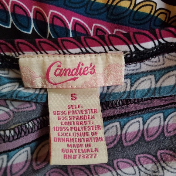 Candies Black Ruffle Multi Color Tank Dress S - Picture 5 of 5